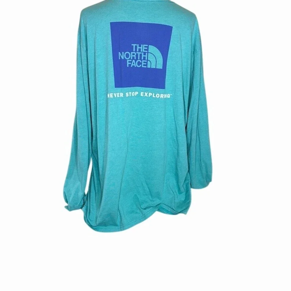 The North Face T-Shirt Mens XL Green Long Sleeve Logo Graphic Crew Neck